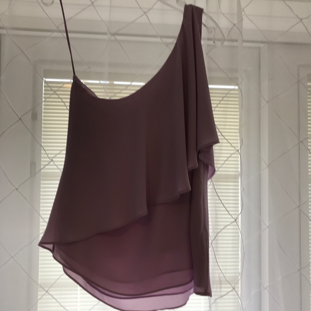 Lavender One Shoulder Blouse - Picture 3 of 4